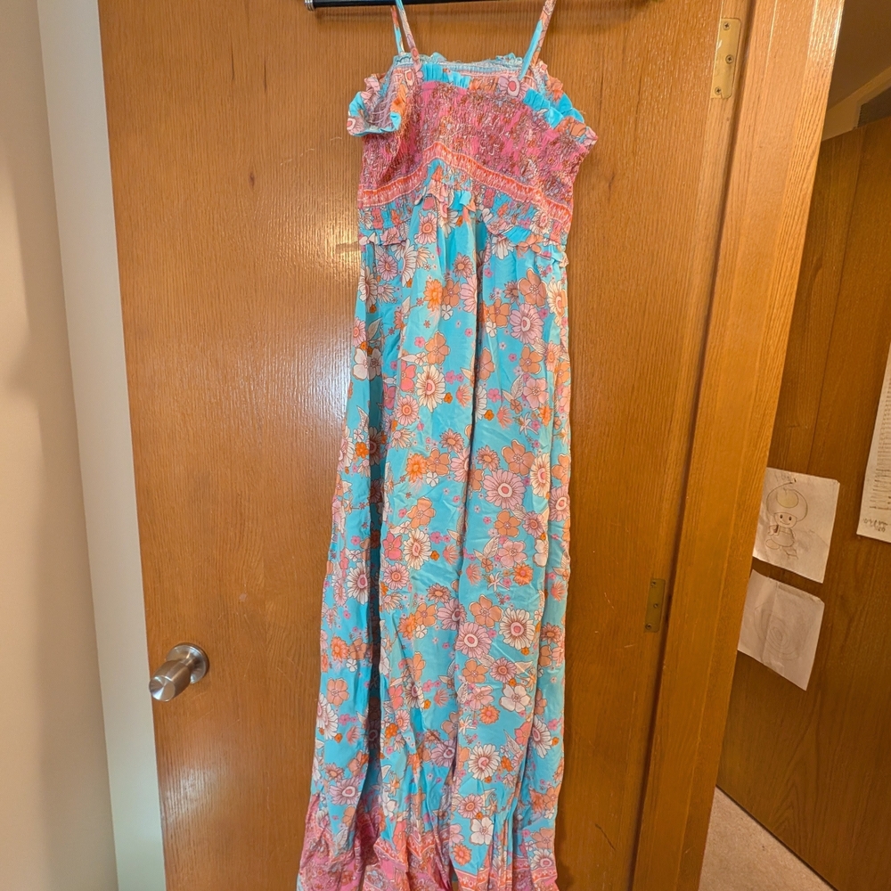 Cupshe Pink and Blue Floral Maxi Dress - Picture 2 of 4